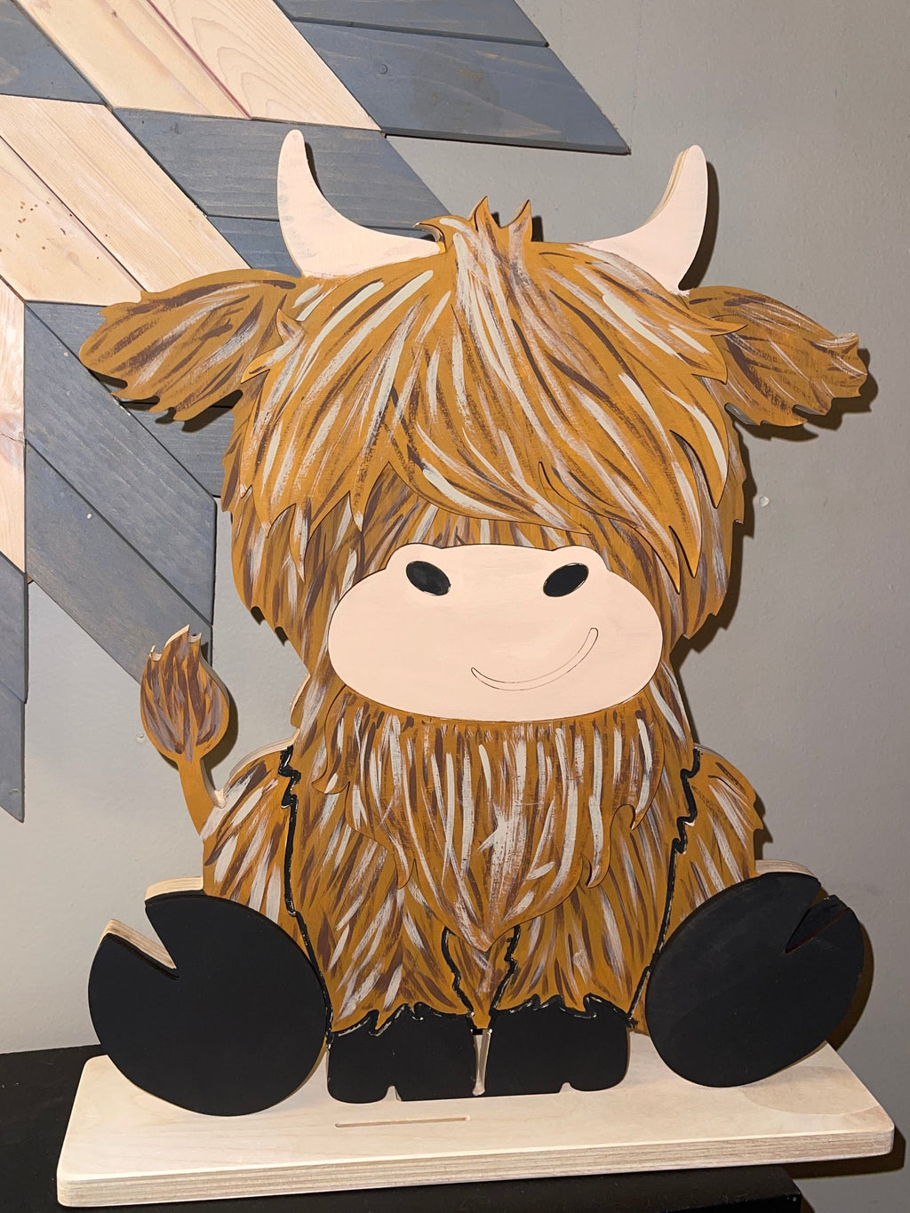 Highland Cow DIY Wood Blank
