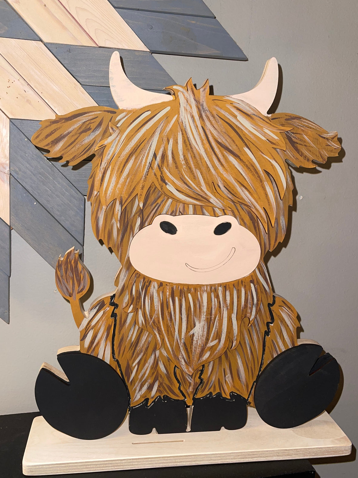 Highland Cow DIY Wood Blank