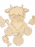 Highland Cow DIY Wood Blank