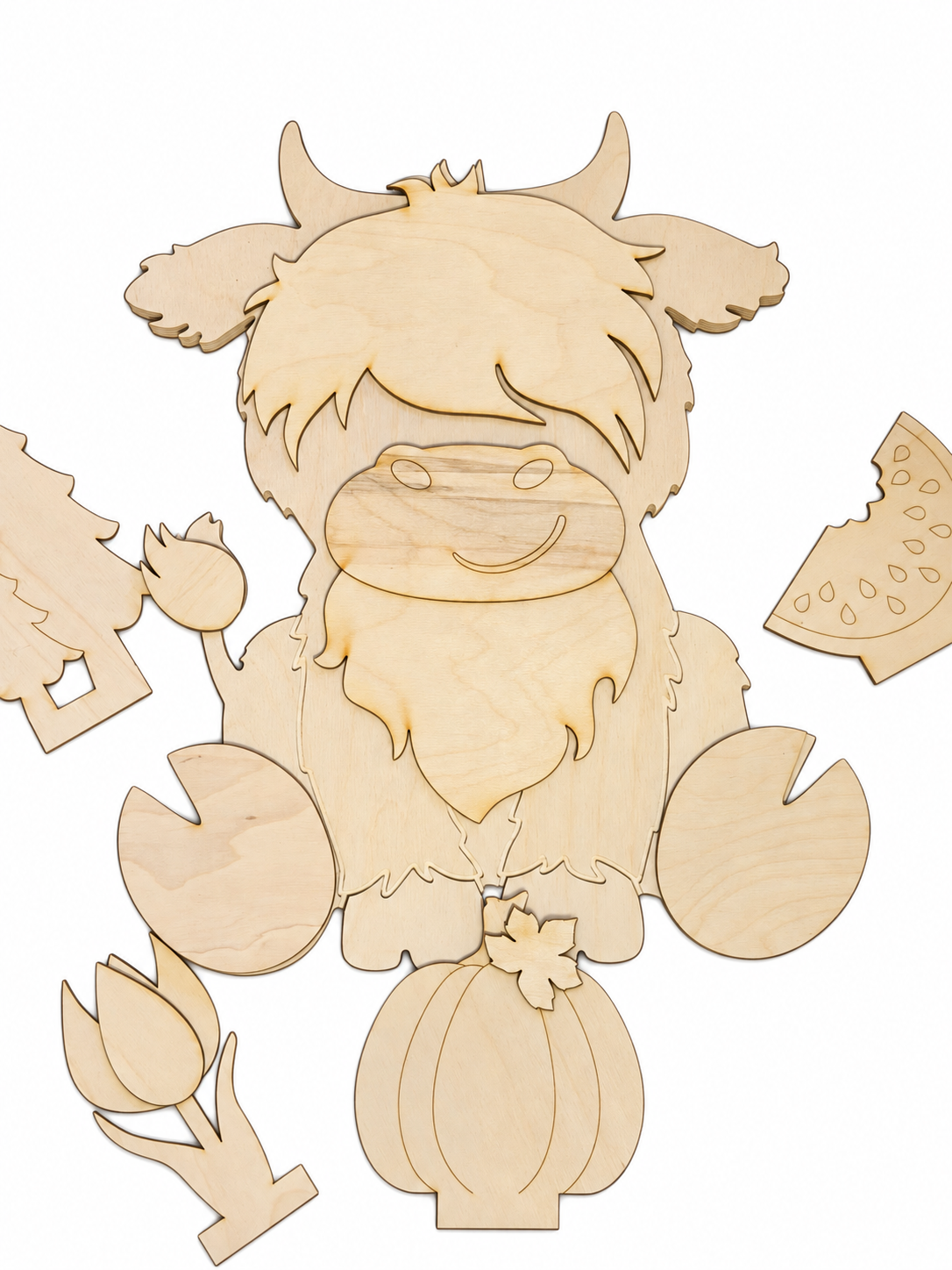 Highland Cow DIY Wood Blank